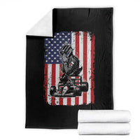 Patriotic Racing Car American Flag Race Throw Blanket - Wonder Print Shop