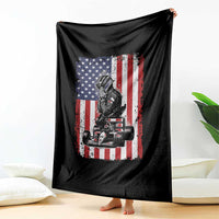 Patriotic Racing Car American Flag Race Throw Blanket - Wonder Print Shop