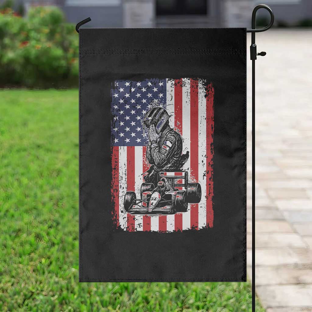 Patriotic Racing Car American Flag Race Garden Flag - Wonder Print Shop