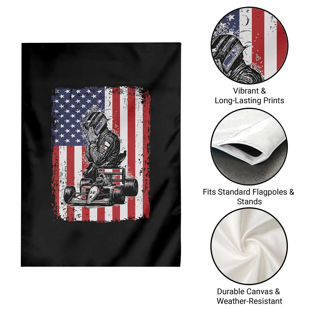 Patriotic Racing Car American Flag Race Garden Flag - Wonder Print Shop
