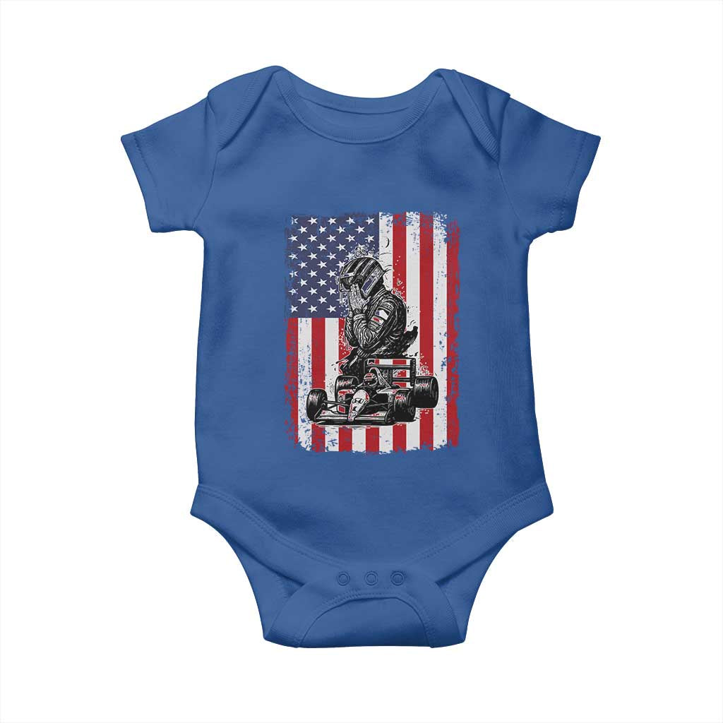 Patriotic Racing Car American Flag Race Baby Onesie - Wonder Print Shop