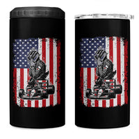 Patriotic Racing Car American Flag Race 4 in 1 Can Cooler Tumbler