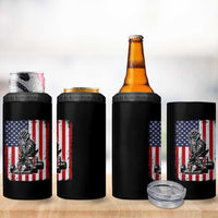 Patriotic Racing Car American Flag Race 4 in 1 Can Cooler Tumbler