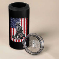 Patriotic Racing Car American Flag Race 4 in 1 Can Cooler Tumbler