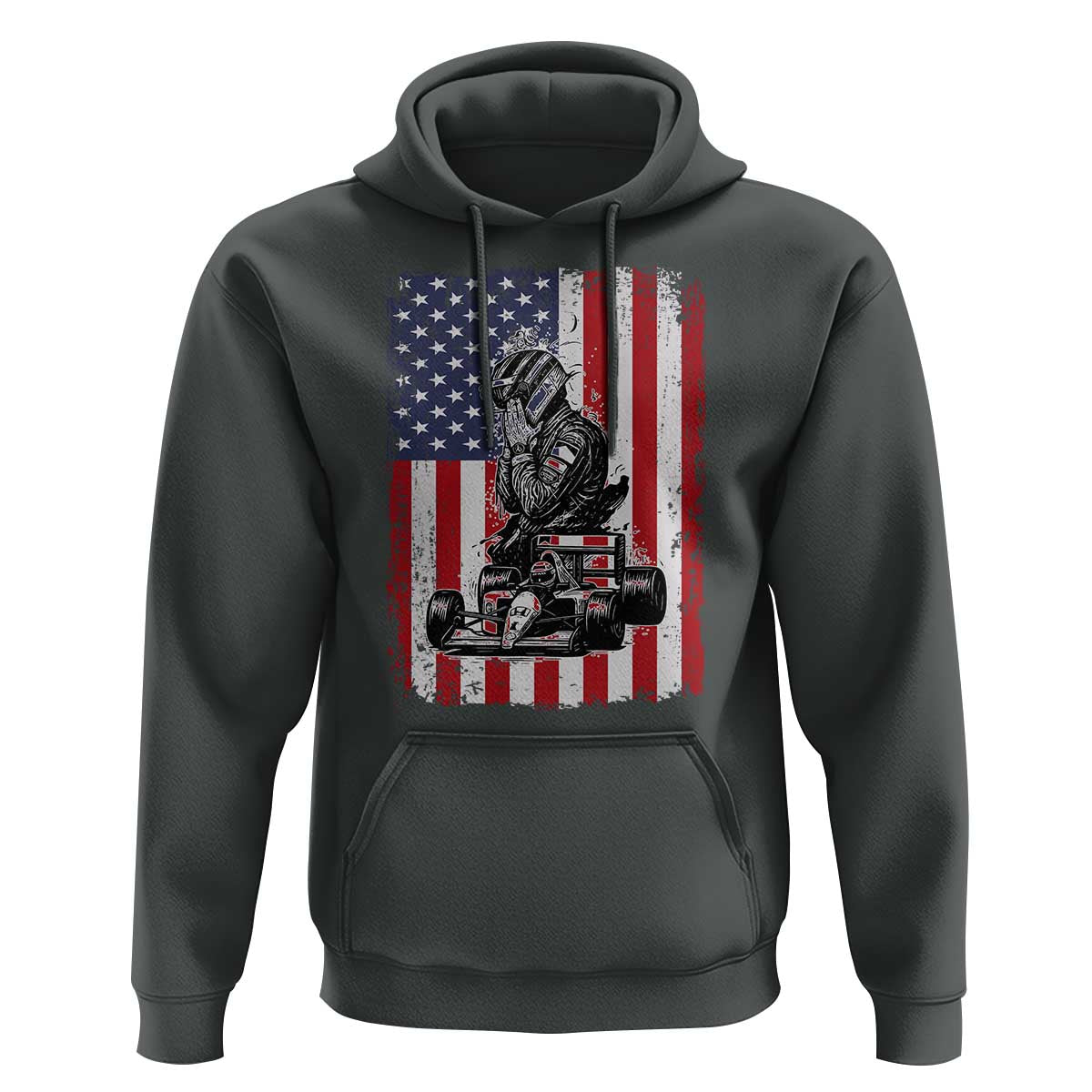 Patriotic Racing Car American Flag Race Hoodie - Wonder Print Shop