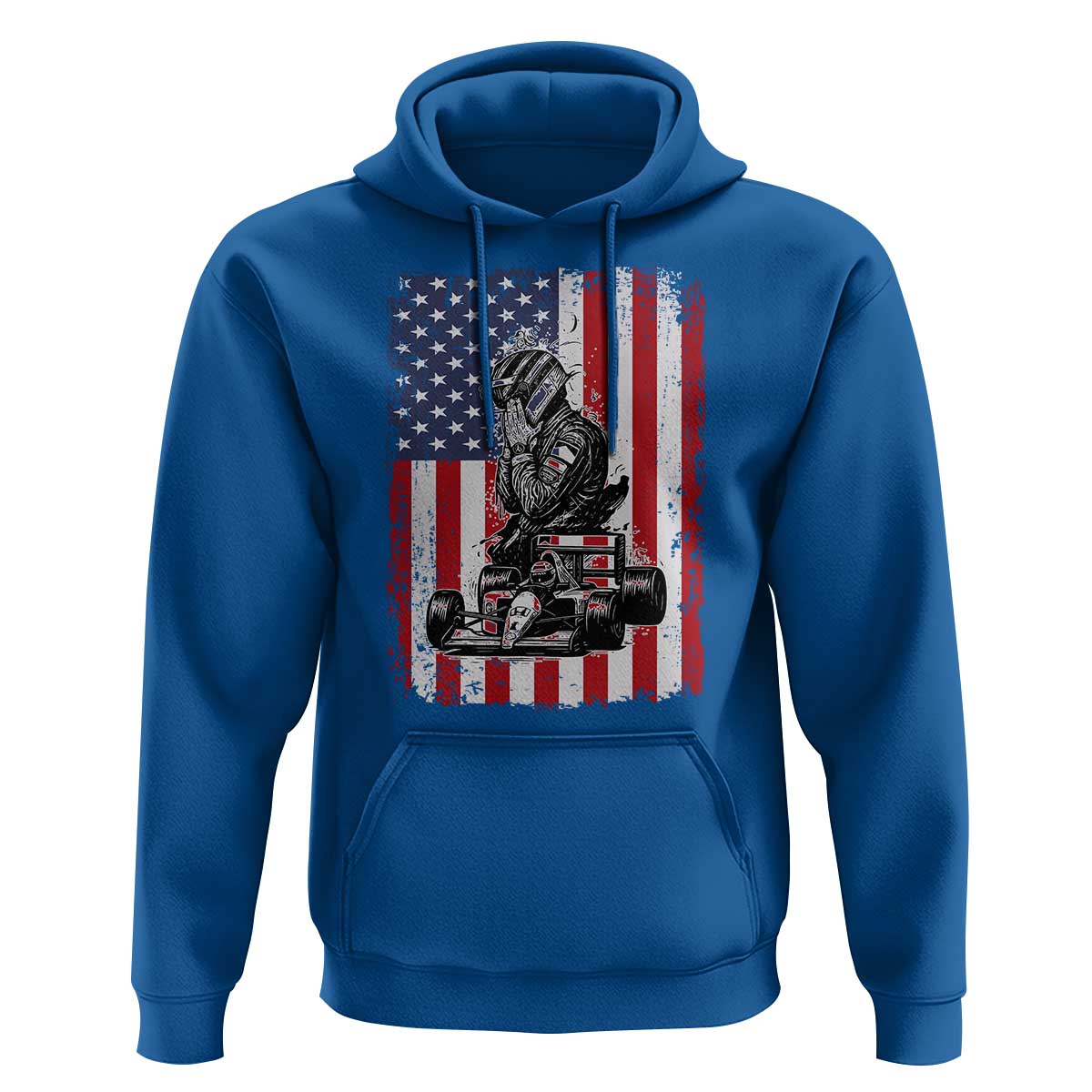 Patriotic Racing Car American Flag Race Hoodie - Wonder Print Shop