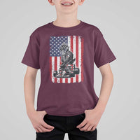 Patriotic Racing Car American Flag Race T Shirt For Kid - Wonder Print Shop