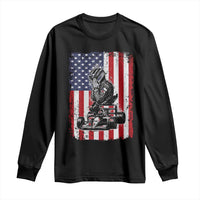 Patriotic Racing Car American Flag Race Long Sleeve Shirt - Wonder Print Shop