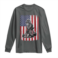 Patriotic Racing Car American Flag Race Long Sleeve Shirt - Wonder Print Shop