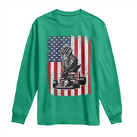 Patriotic Racing Car American Flag Race Long Sleeve Shirt - Wonder Print Shop