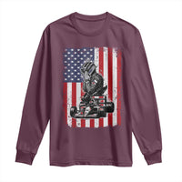 Patriotic Racing Car American Flag Race Long Sleeve Shirt - Wonder Print Shop