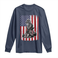 Patriotic Racing Car American Flag Race Long Sleeve Shirt - Wonder Print Shop