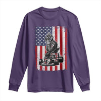 Patriotic Racing Car American Flag Race Long Sleeve Shirt - Wonder Print Shop