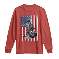 Patriotic Racing Car American Flag Race Long Sleeve Shirt - Wonder Print Shop