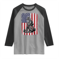 Patriotic Racing Car American Flag Race Raglan Shirt - Wonder Print Shop