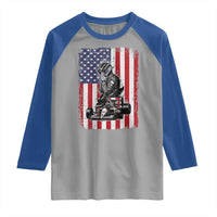 Patriotic Racing Car American Flag Race Raglan Shirt - Wonder Print Shop