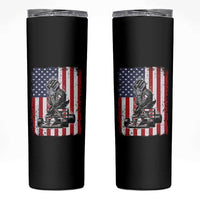 Patriotic Racing Car American Flag Race Skinny Tumbler