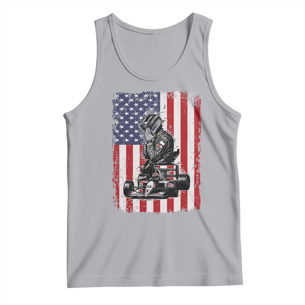 Patriotic Racing Car American Flag Race Tank Top - Wonder Print Shop