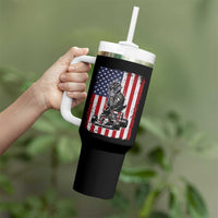 Patriotic Racing Car American Flag Race Tumbler With Handle