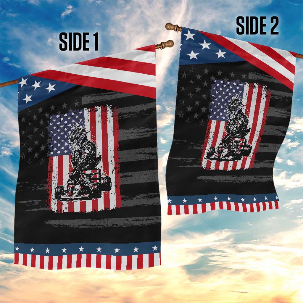 Patriotic Racing Car American Flag Race Garden Flag