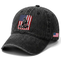 Patriotic Racing Car American Flag Race Washed Cotton Baseball Cap
