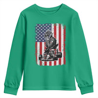 Patriotic Racing Car American Flag Race Youth Sweatshirt - Wonder Print Shop
