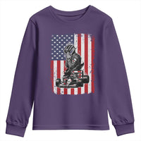 Patriotic Racing Car American Flag Race Youth Sweatshirt - Wonder Print Shop