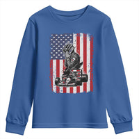 Patriotic Racing Car American Flag Race Youth Sweatshirt - Wonder Print Shop
