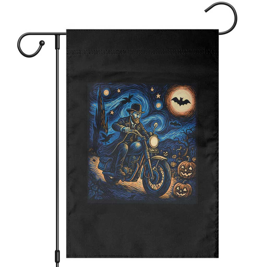 Dirt Bike Garden Flag Van Gogh Starry Night Halloween Biker - Wonder Print Shop
