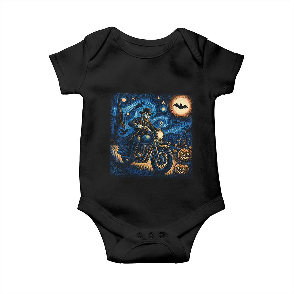 Dirt Bike Baby Onesie Van Gogh Starry Night Halloween Biker - Wonder Print Shop
