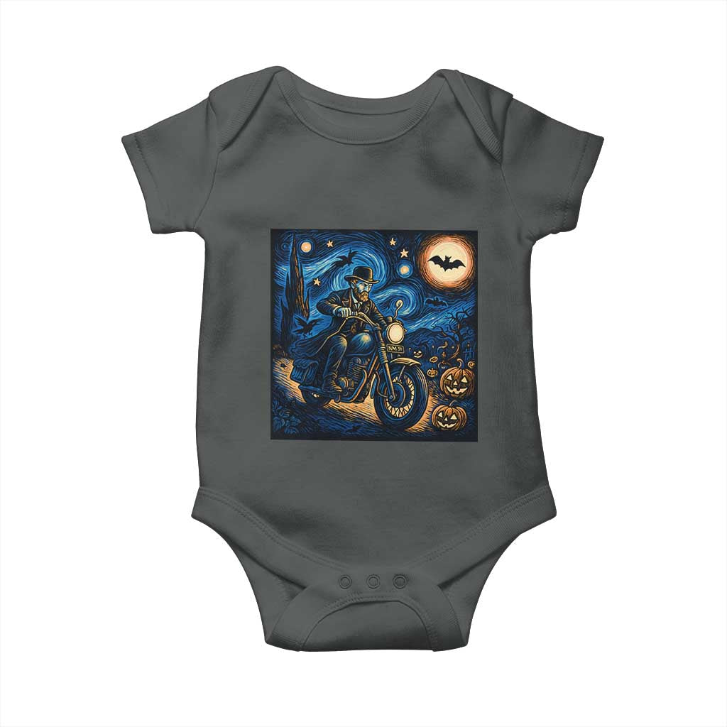 Dirt Bike Baby Onesie Van Gogh Starry Night Halloween Biker - Wonder Print Shop