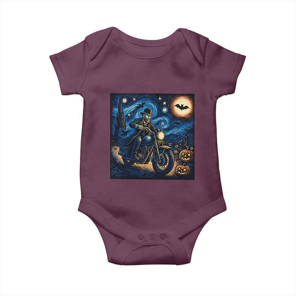 Dirt Bike Baby Onesie Van Gogh Starry Night Halloween Biker - Wonder Print Shop