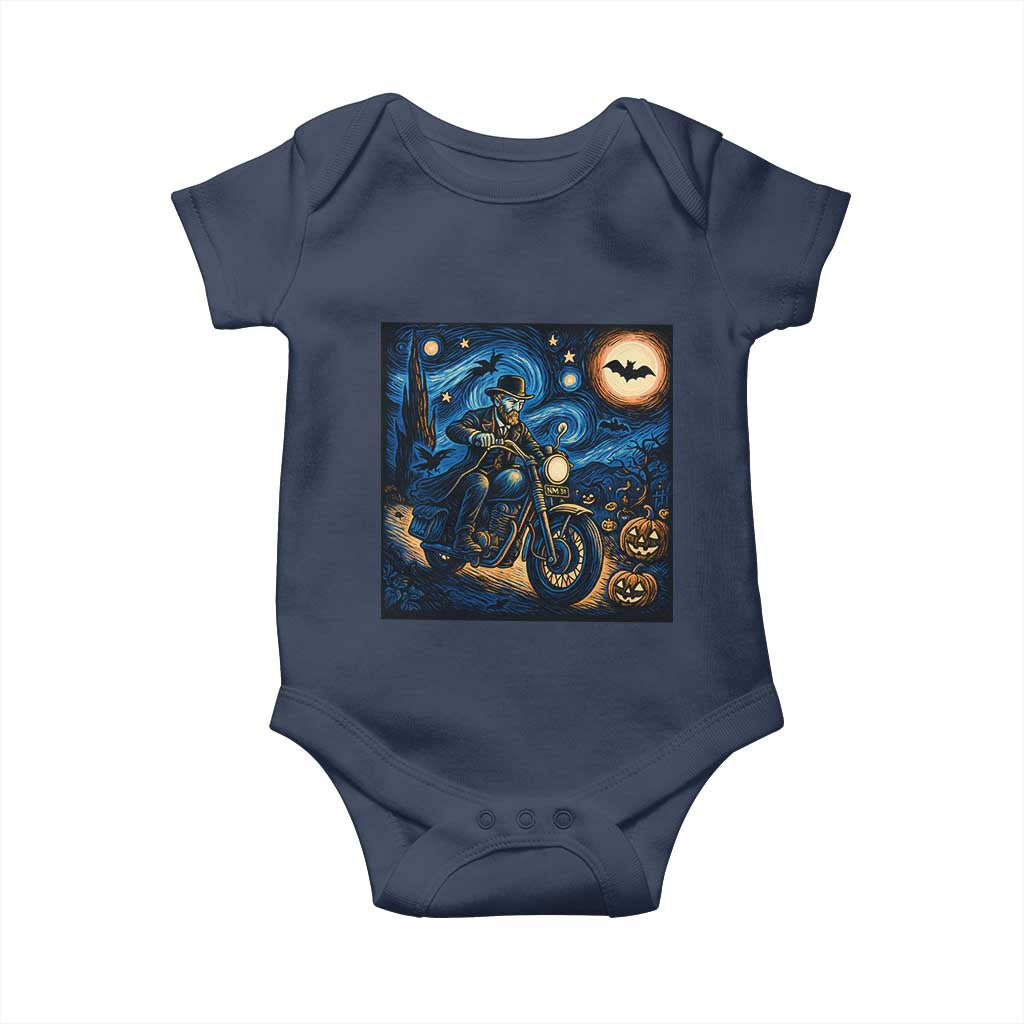 Dirt Bike Baby Onesie Van Gogh Starry Night Halloween Biker - Wonder Print Shop