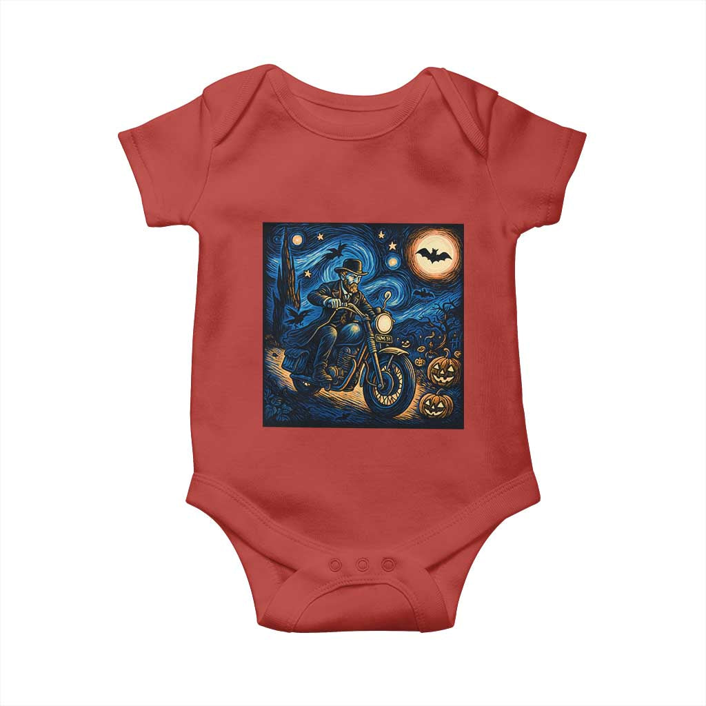 Dirt Bike Baby Onesie Van Gogh Starry Night Halloween Biker - Wonder Print Shop