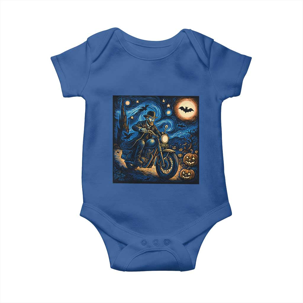 Dirt Bike Baby Onesie Van Gogh Starry Night Halloween Biker - Wonder Print Shop