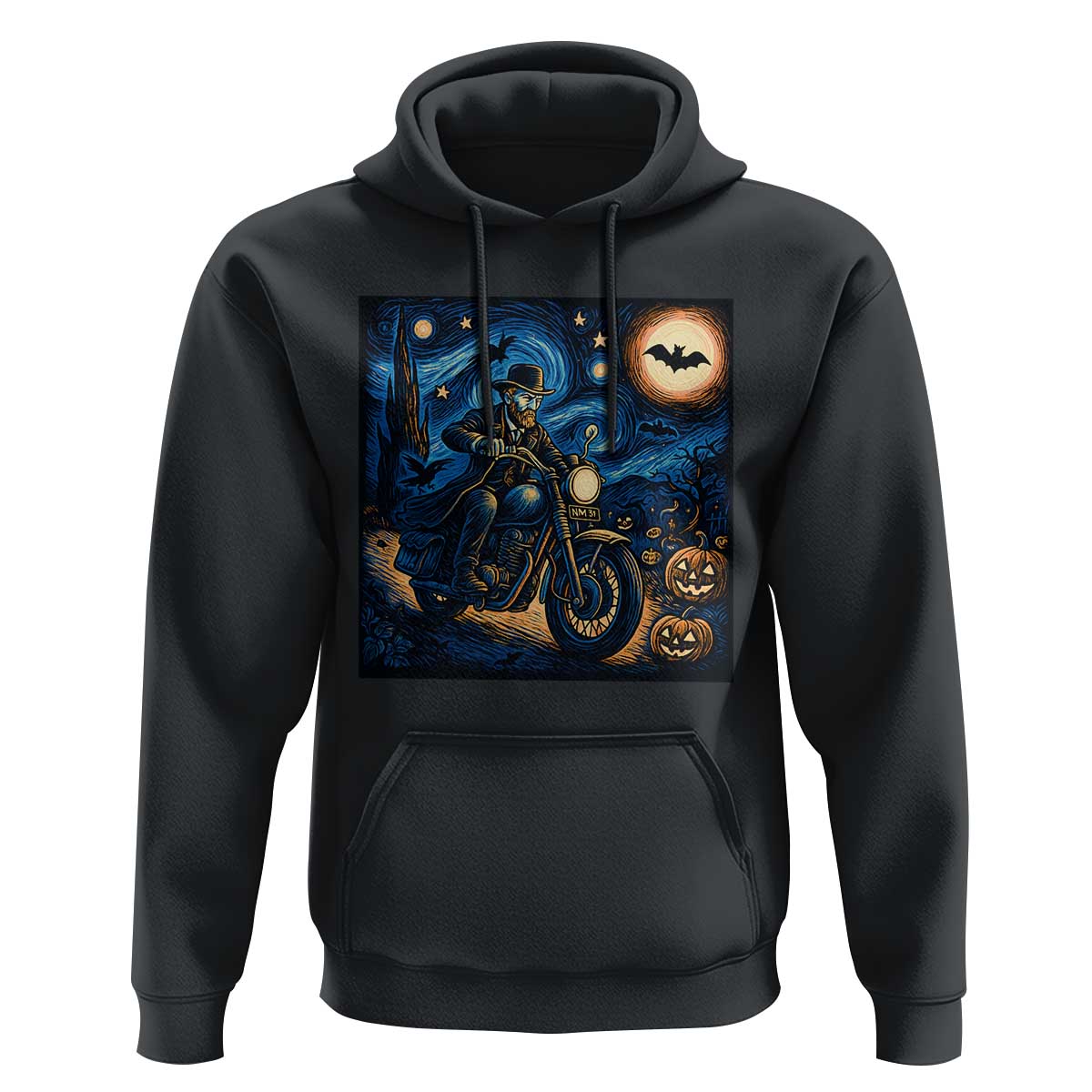 Dirt Bike Hoodie Van Gogh Starry Night Halloween Biker - Wonder Print Shop