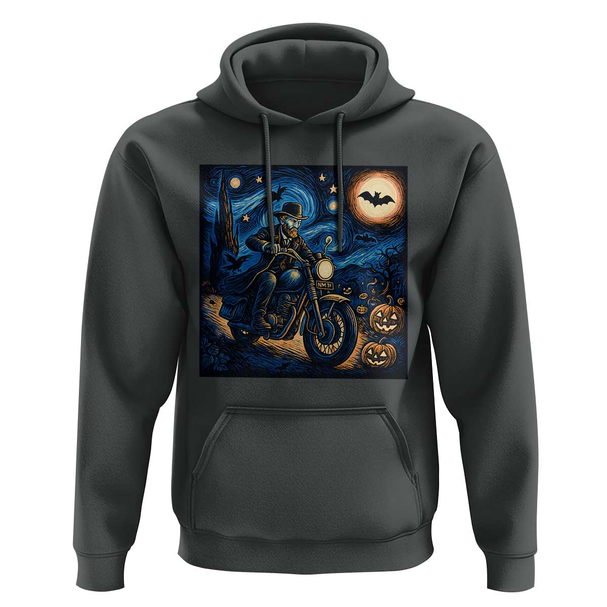 Dirt Bike Hoodie Van Gogh Starry Night Halloween Biker - Wonder Print Shop