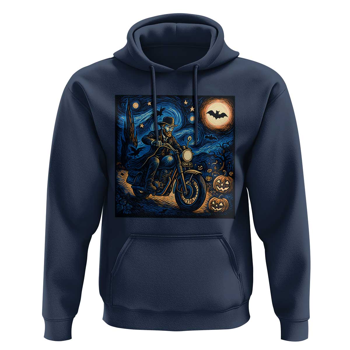 Dirt Bike Hoodie Van Gogh Starry Night Halloween Biker - Wonder Print Shop
