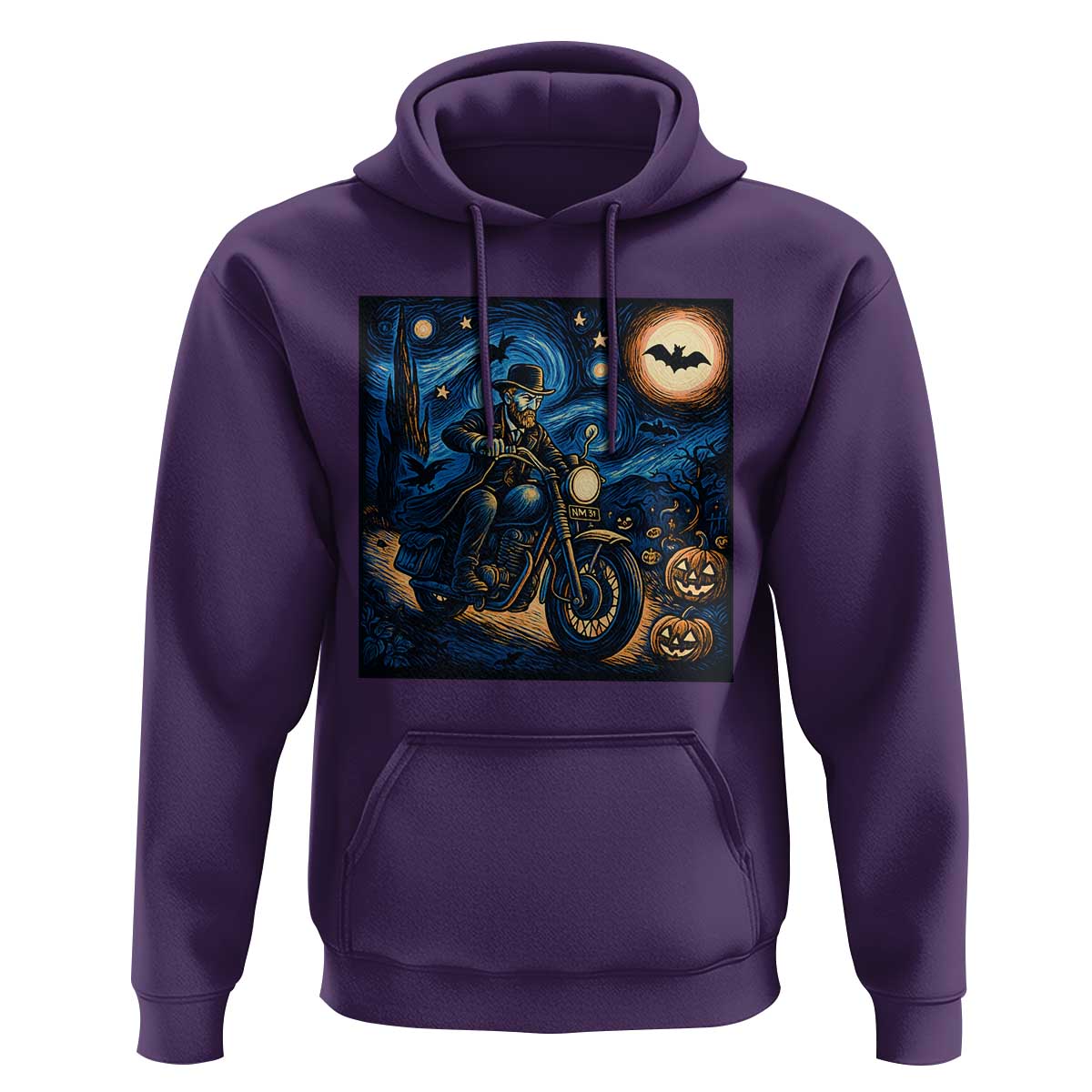 Dirt Bike Hoodie Van Gogh Starry Night Halloween Biker - Wonder Print Shop