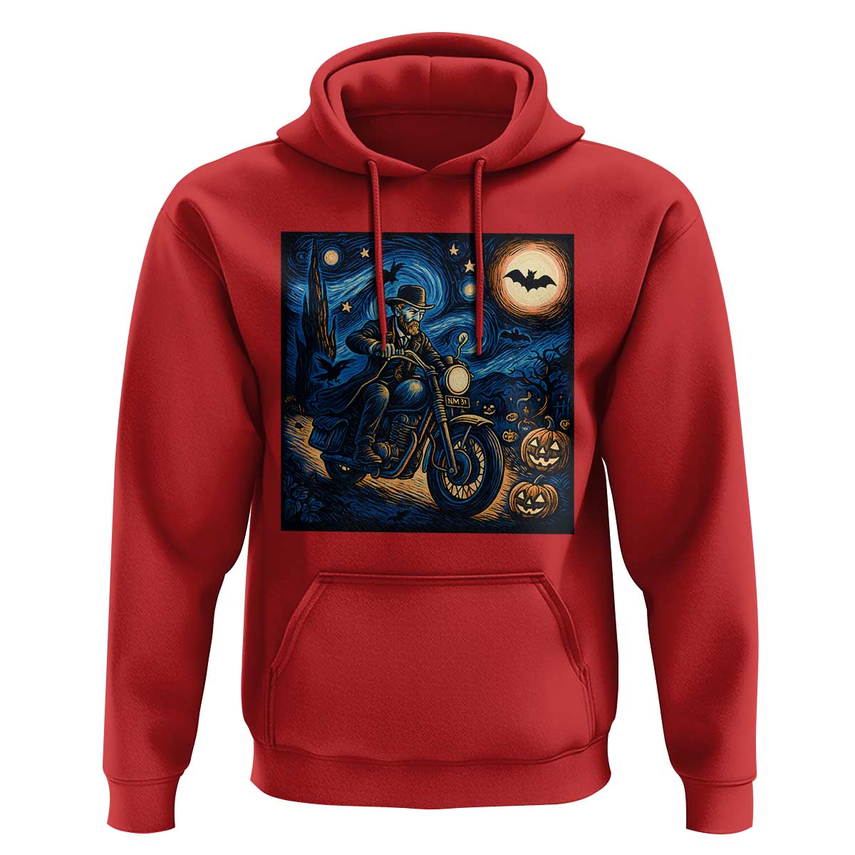 Dirt Bike Hoodie Van Gogh Starry Night Halloween Biker - Wonder Print Shop