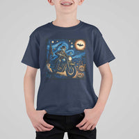 Dirt Bike T Shirt For Kid Van Gogh Starry Night Halloween Biker - Wonder Print Shop
