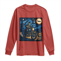 Dirt Bike Long Sleeve Shirt Van Gogh Starry Night Halloween Biker - Wonder Print Shop