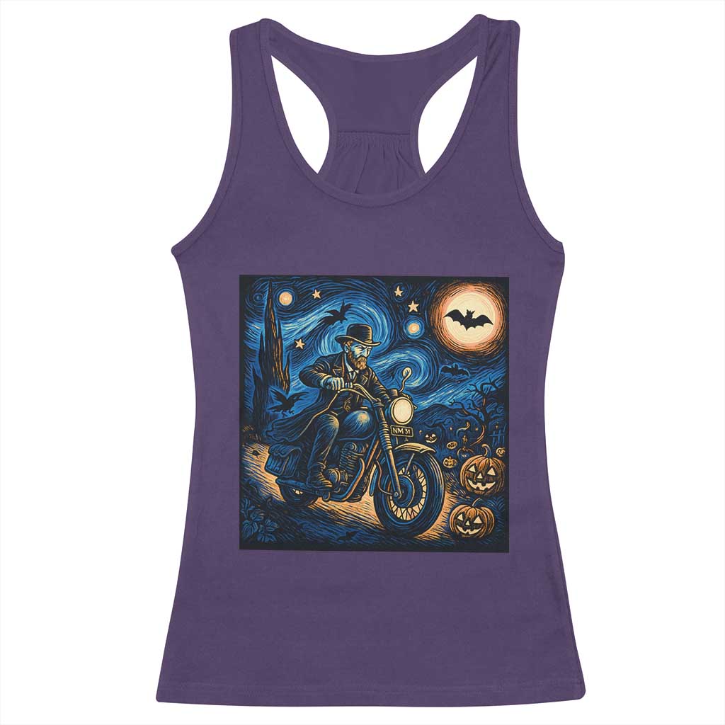 Dirt Bike Racerback Tank Top Van Gogh Starry Night Halloween Biker - Wonder Print Shop