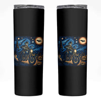 Dirt Bike Skinny Tumbler Van Gogh Starry Night Halloween Biker