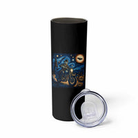 Dirt Bike Skinny Tumbler Van Gogh Starry Night Halloween Biker