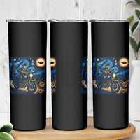 Dirt Bike Skinny Tumbler Van Gogh Starry Night Halloween Biker