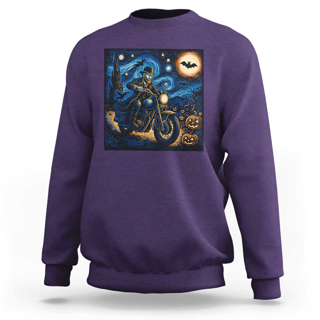 Dirt Bike Sweatshirt Van Gogh Starry Night Halloween Biker - Wonder Print Shop