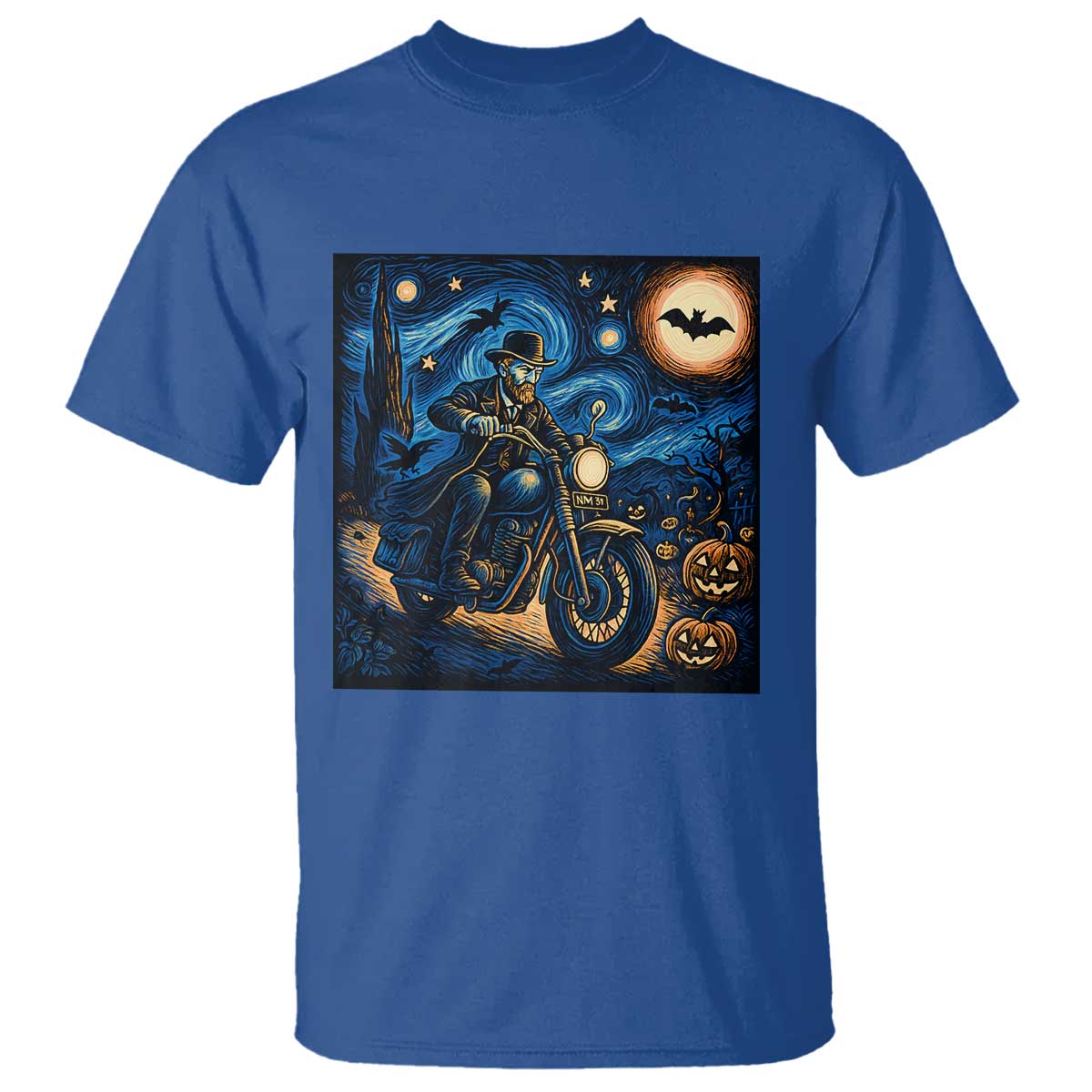 Dirt Bike T Shirt Van Gogh Starry Night Halloween Biker - Wonder Print Shop