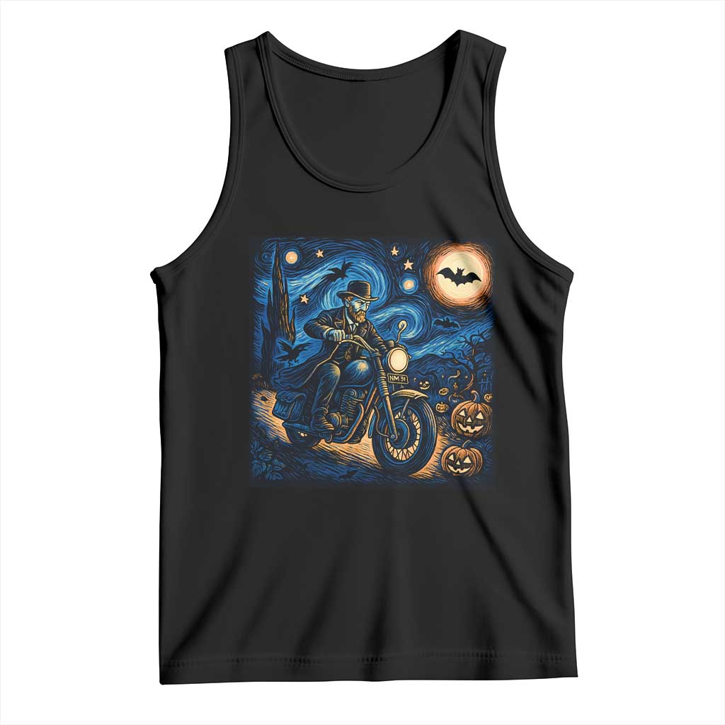 Dirt Bike Tank Top Van Gogh Starry Night Halloween Biker - Wonder Print Shop