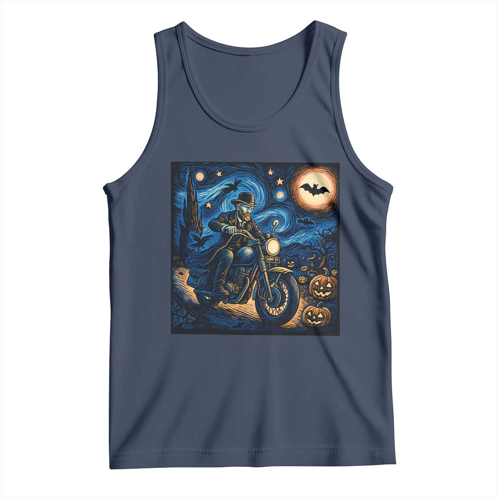 Dirt Bike Tank Top Van Gogh Starry Night Halloween Biker - Wonder Print Shop